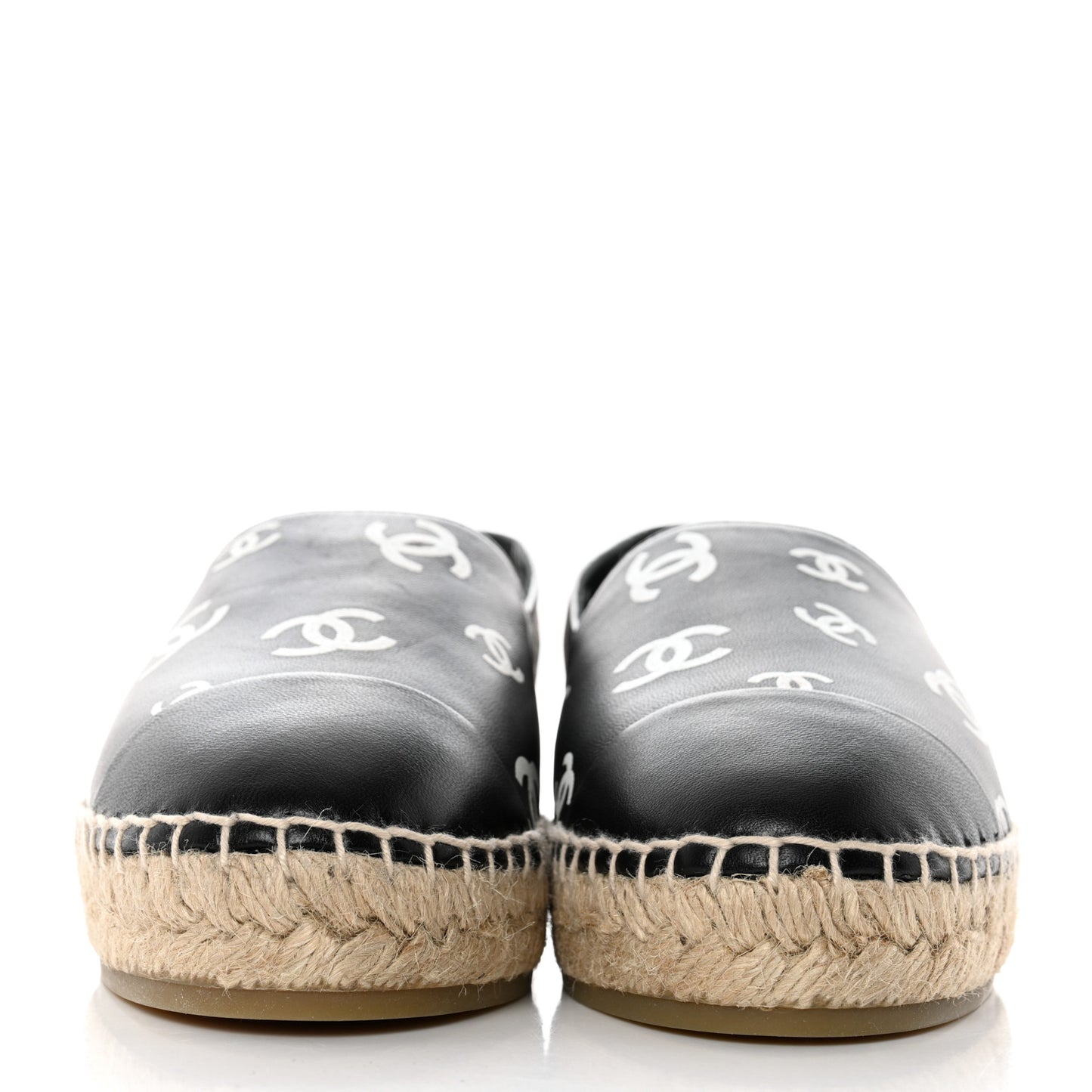 Lambskin Printed CC Espadrilles 37 Black White