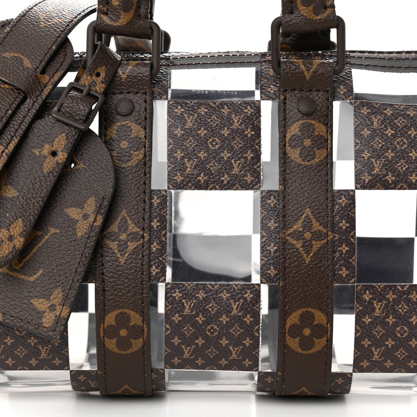 PVC Monogram Chess Keepall Bandouliere 25