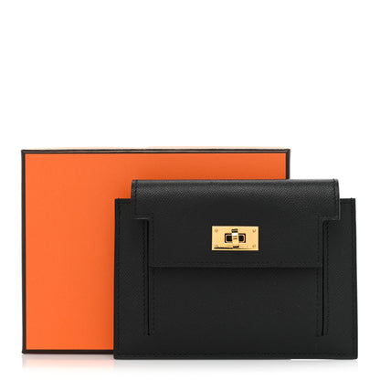 Hermes Epsom Kelly Pocket Compact Wallet Black 9 of 9