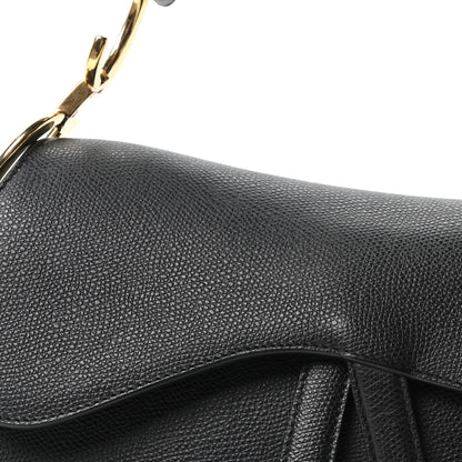 Christian Dior Grained Calfskin Saddle Bag Black 8 of 10