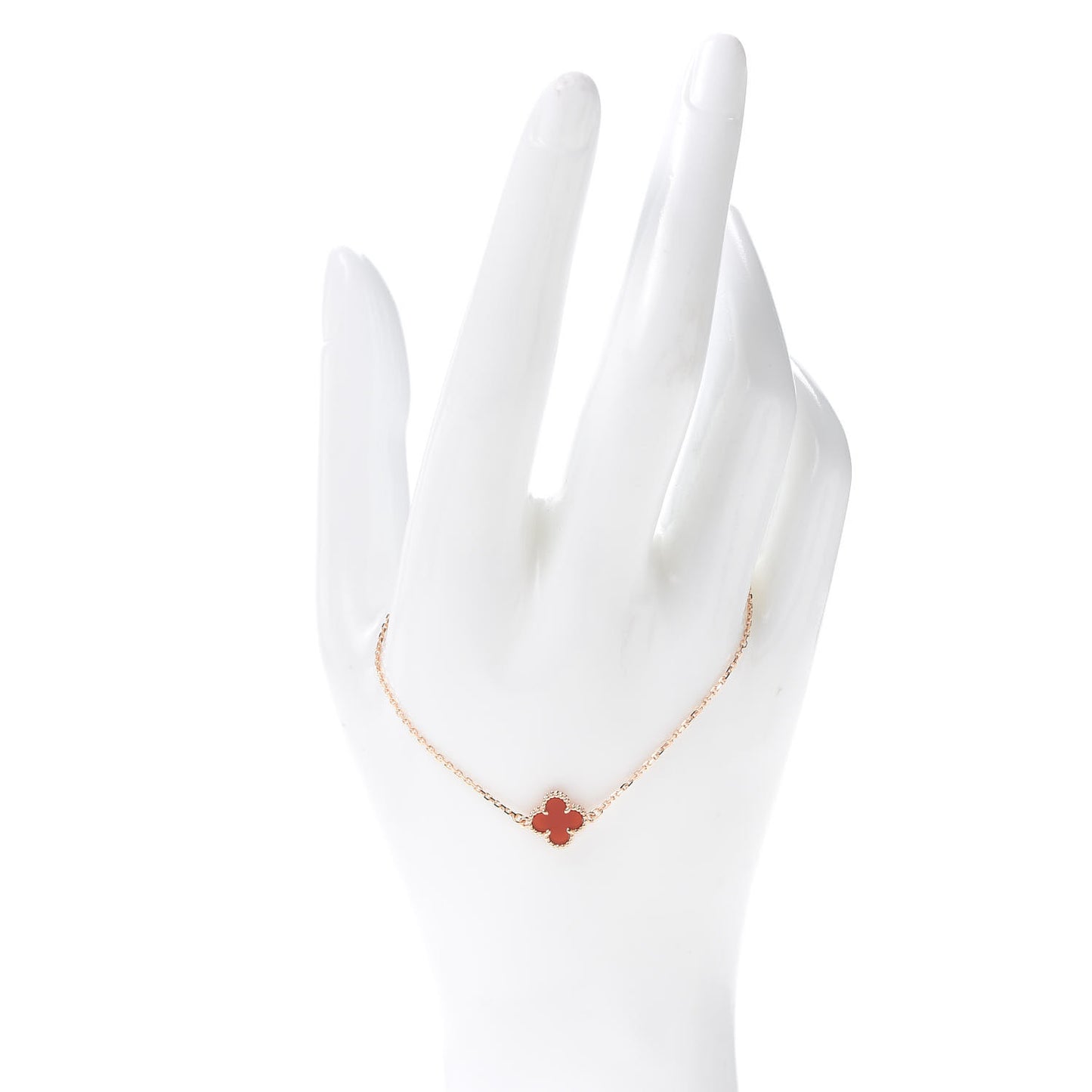 18K Rose Gold Carnelian Sweet Alhambra Bracelet