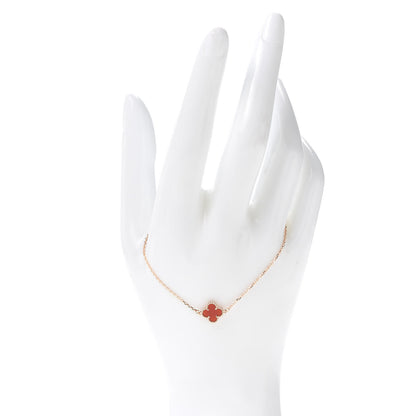 Van Cleef & Arpels 18K Rose Gold Carnelian Sweet Alhambra Bracelet 2 of 7