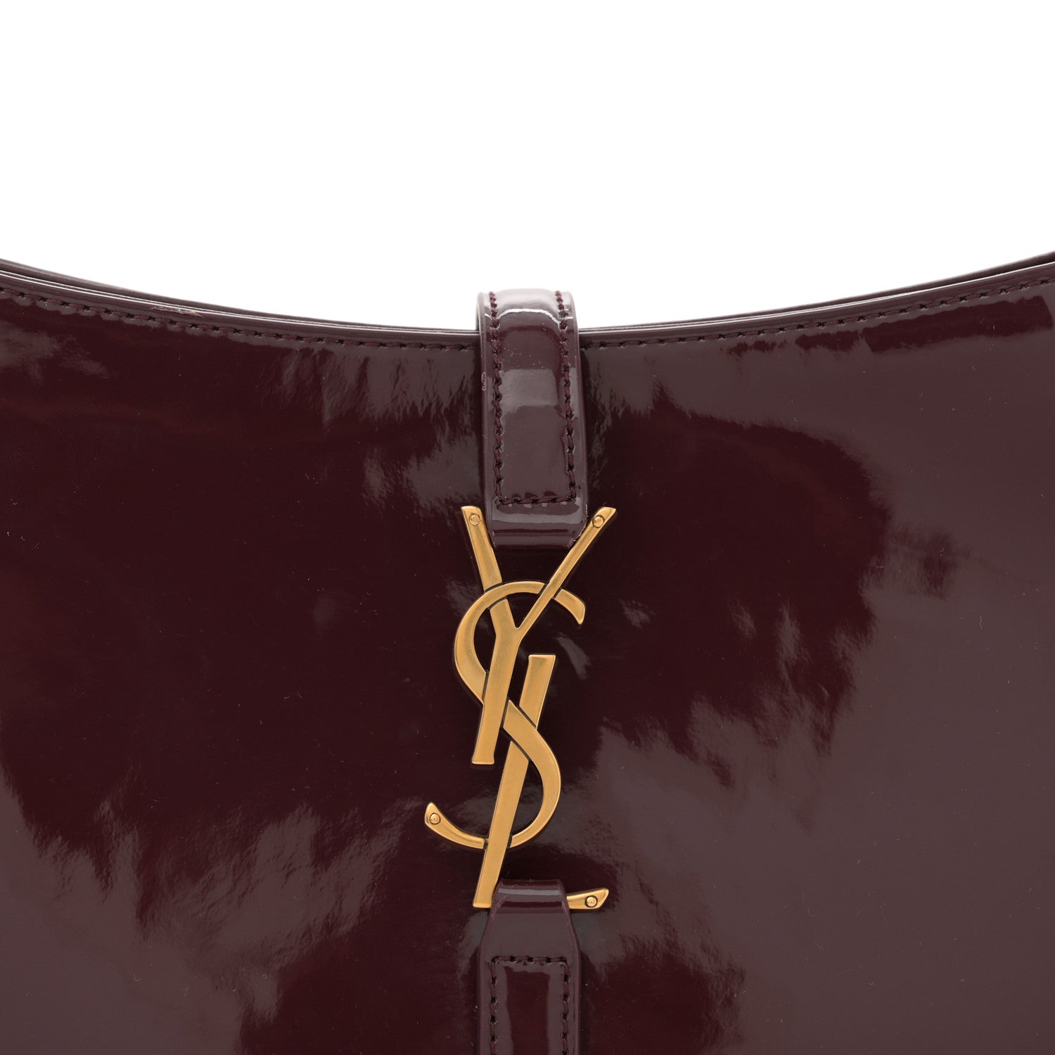 Saint Laurent Patent Le 5 A 7 Hobo Bordeaux 8 of 11