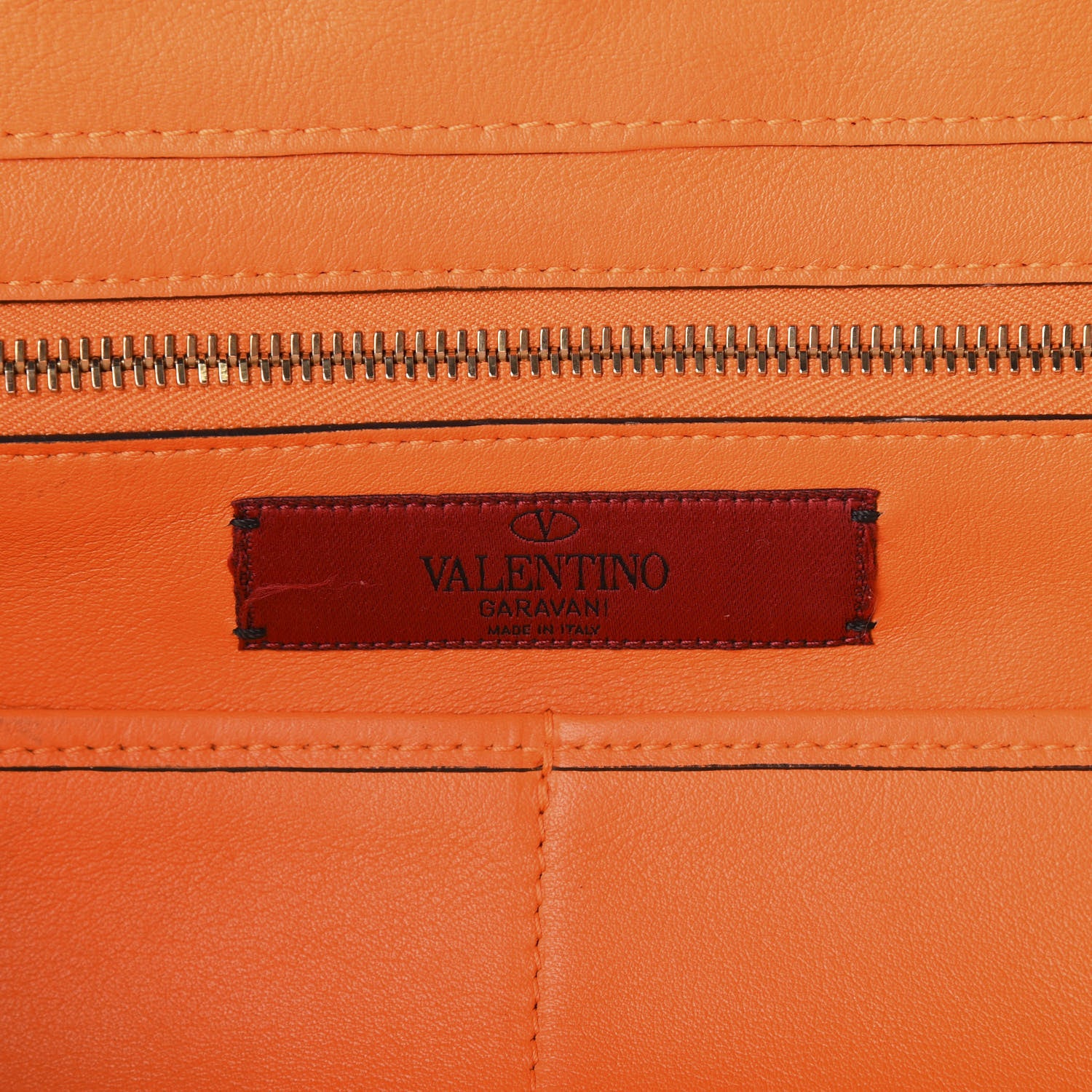 Valentino Garavani Vitello Medium Rockstud Tote Orange Fluo 5 of 10