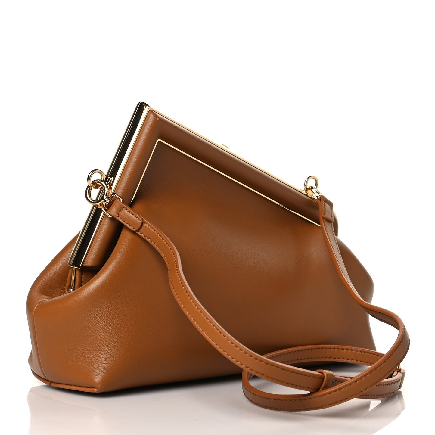 Shiny Nappa Small Fendi First Caramello