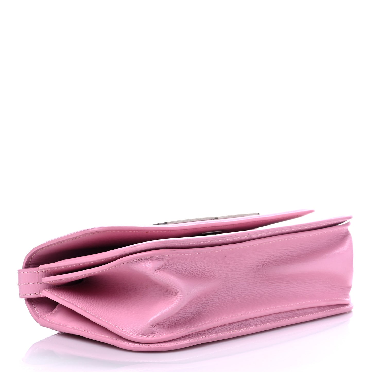 Calfskin Stripe Embossed Small Gossip Bag Candy Pink