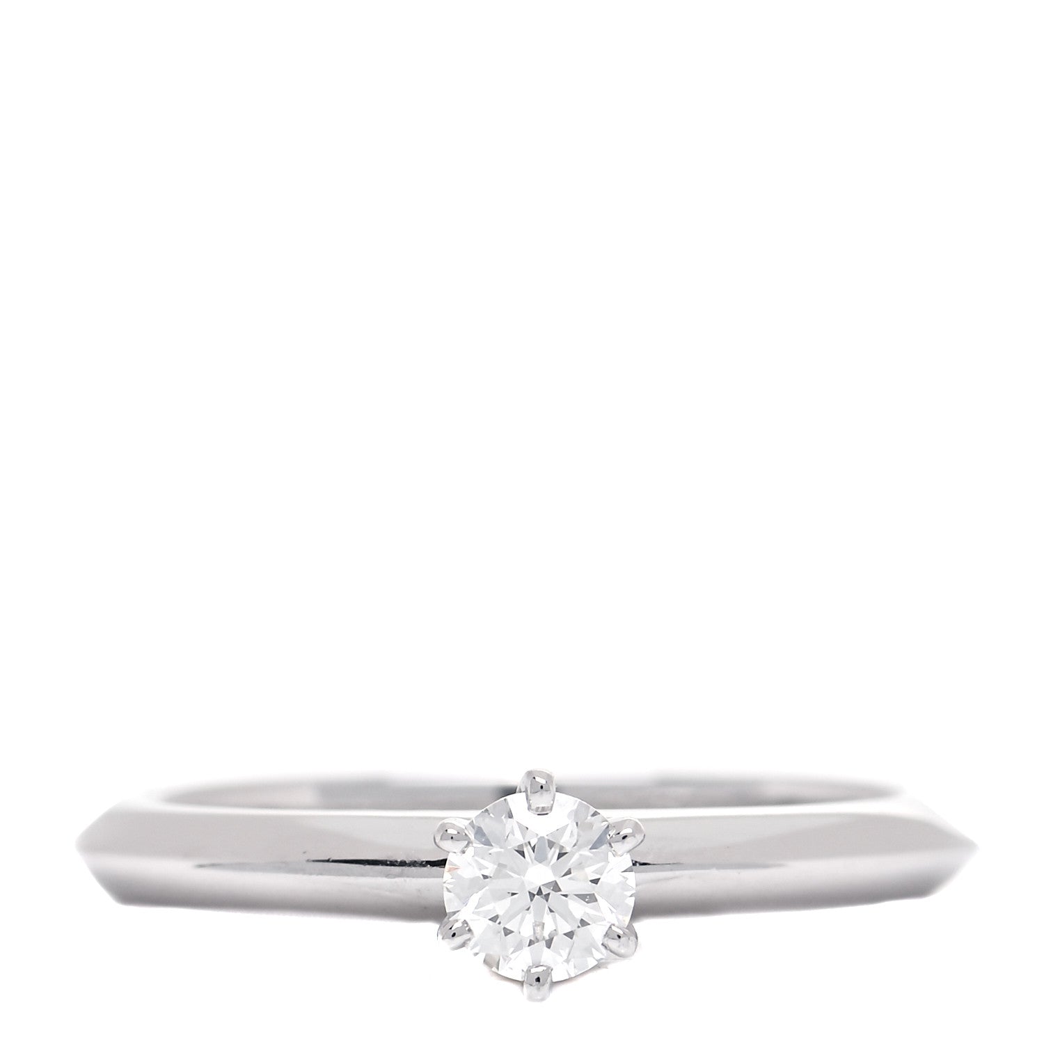 Tiffany Platinum Diamond .22ct Solitaire Engagement Ring 49 5 1 of 7