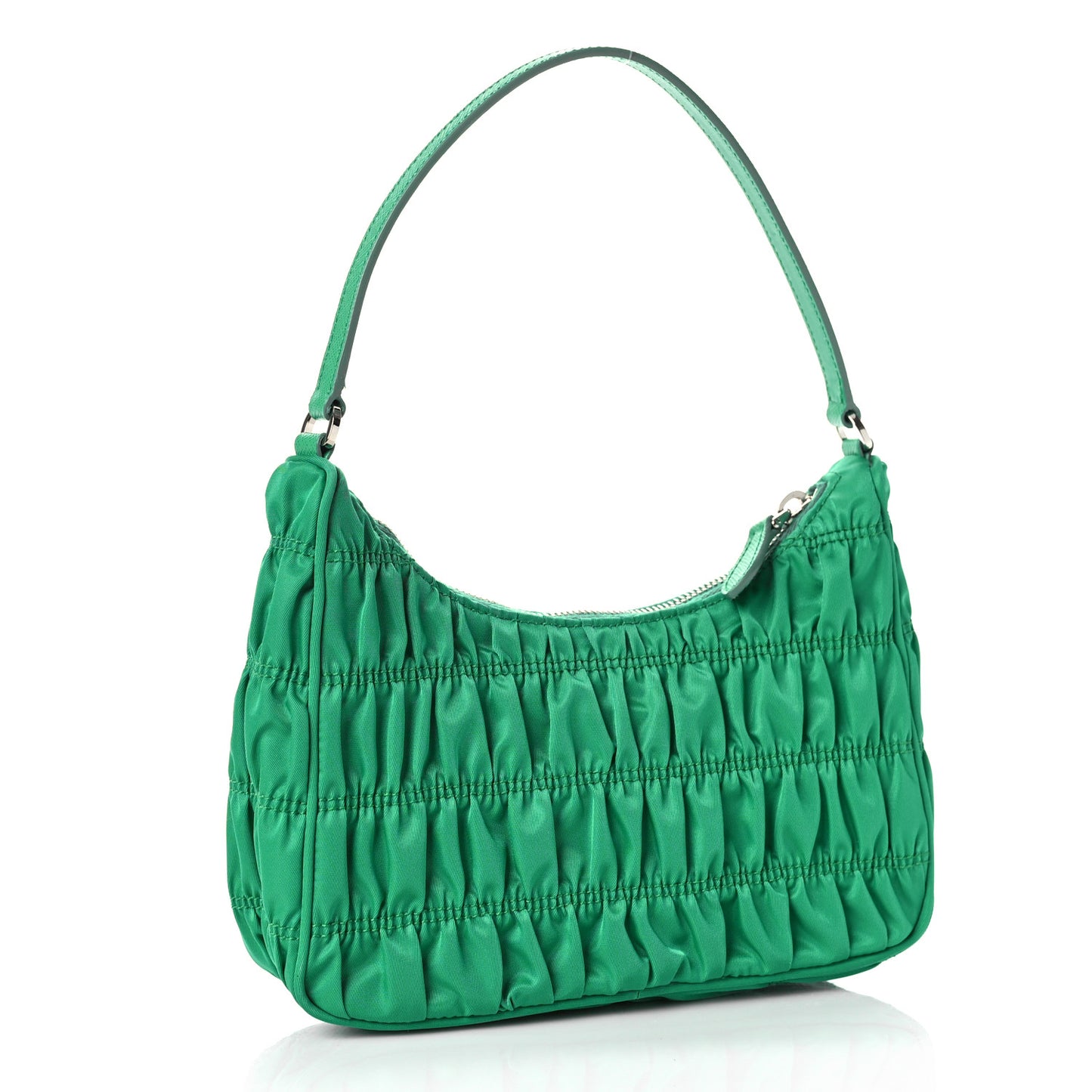 Tessuto Nylon Gaufre Shoulder Bag Menta
