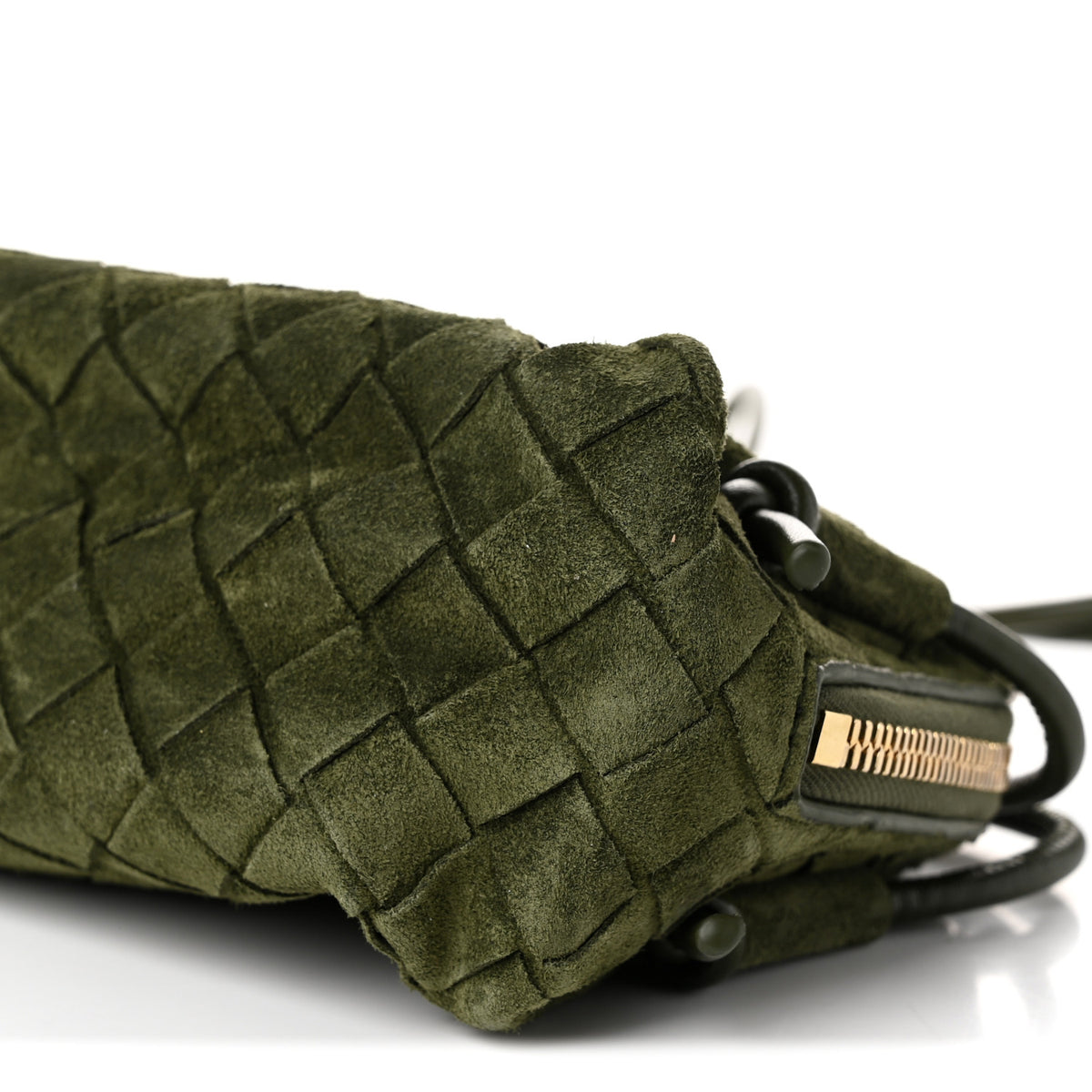 Bottega Veneta Suede Intrecciato Concert Pouch Green Tweed 10 of 10
