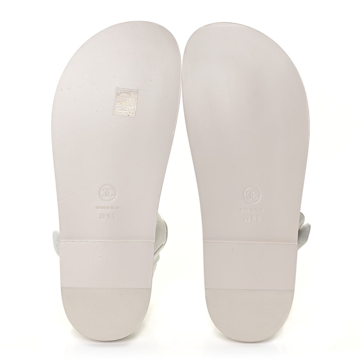 Grained Calfskin Quilted Velcro Dad Sandals 39.5 White