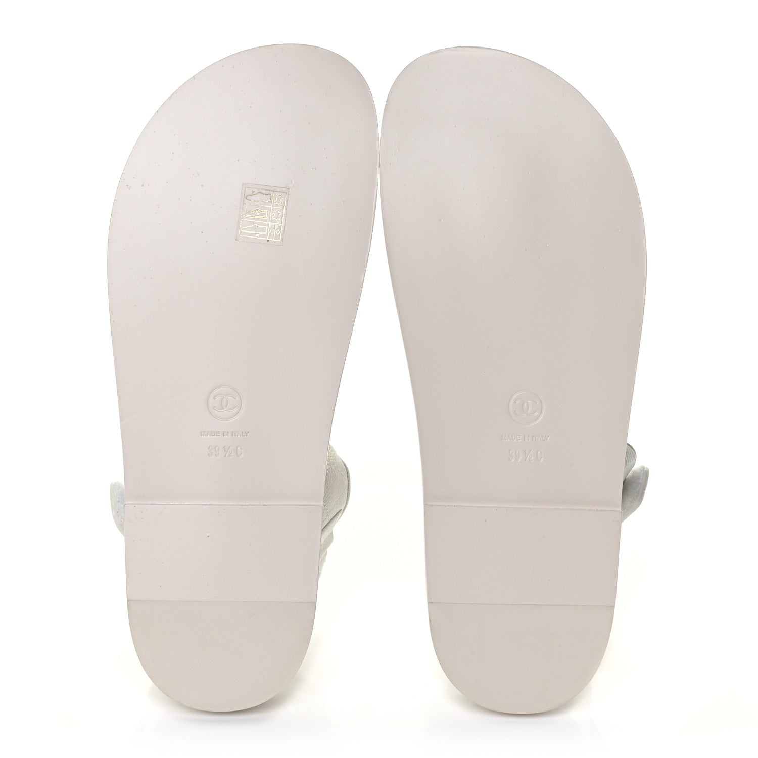 Chanel Grained Calfskin Quilted Velcro Dad Sandals 39.5 White 5 of 9