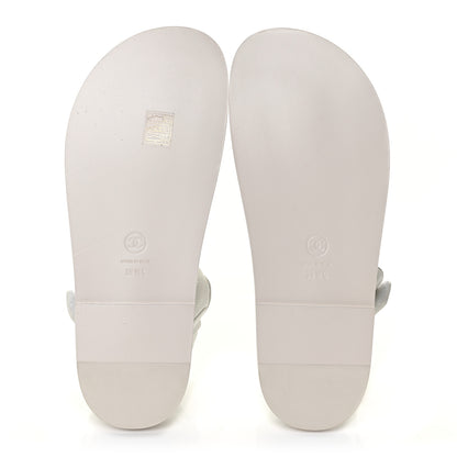 Chanel Grained Calfskin Quilted Velcro Dad Sandals 39.5 White 5 of 9