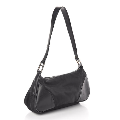 Prada Tessuto Nylon Soft Calfskin Shoulder Bag Black 3 of 12