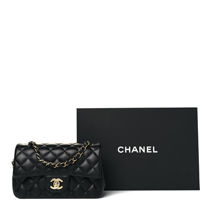 Chanel Lambskin Quilted Mini Rectangular Flap Black 12 of 12