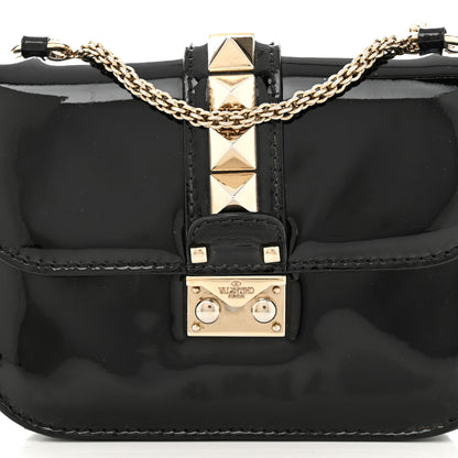 Valentino Garavani Patent Small Glam Lock Rockstud Flap Black 8 of 13