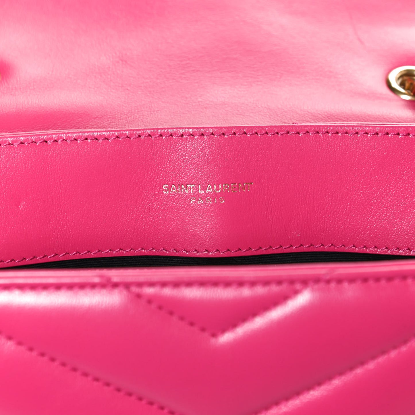 Calfskin Y Quilted Monogram Small Loulou Chain Satchel Fresh Fuchsia