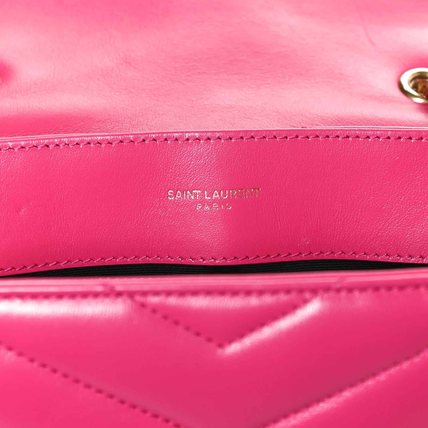 Saint Laurent Calfskin Y Quilted Monogram Small Loulou Chain Satchel Fresh Fuchsia 6 of 11