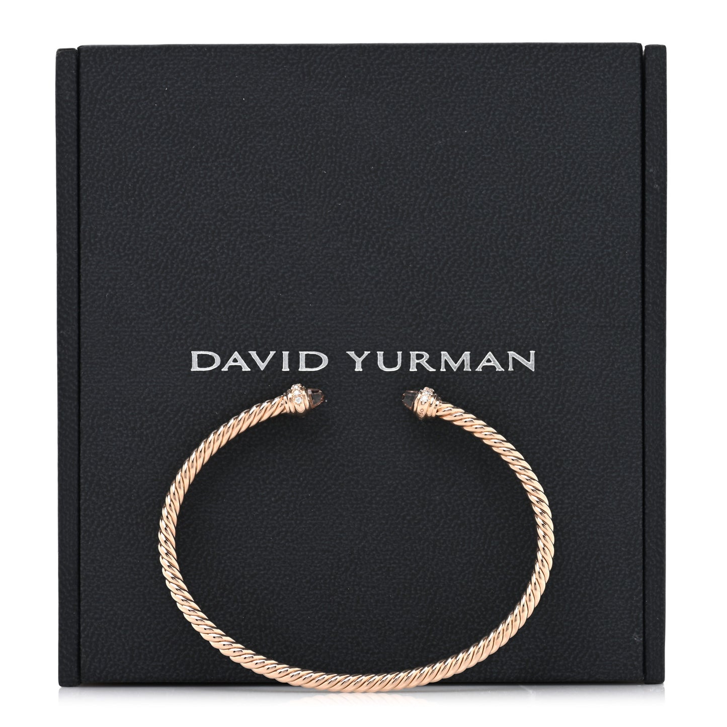 18K Rose Gold Diamond Morganite 3mm Cablespira Bracelet