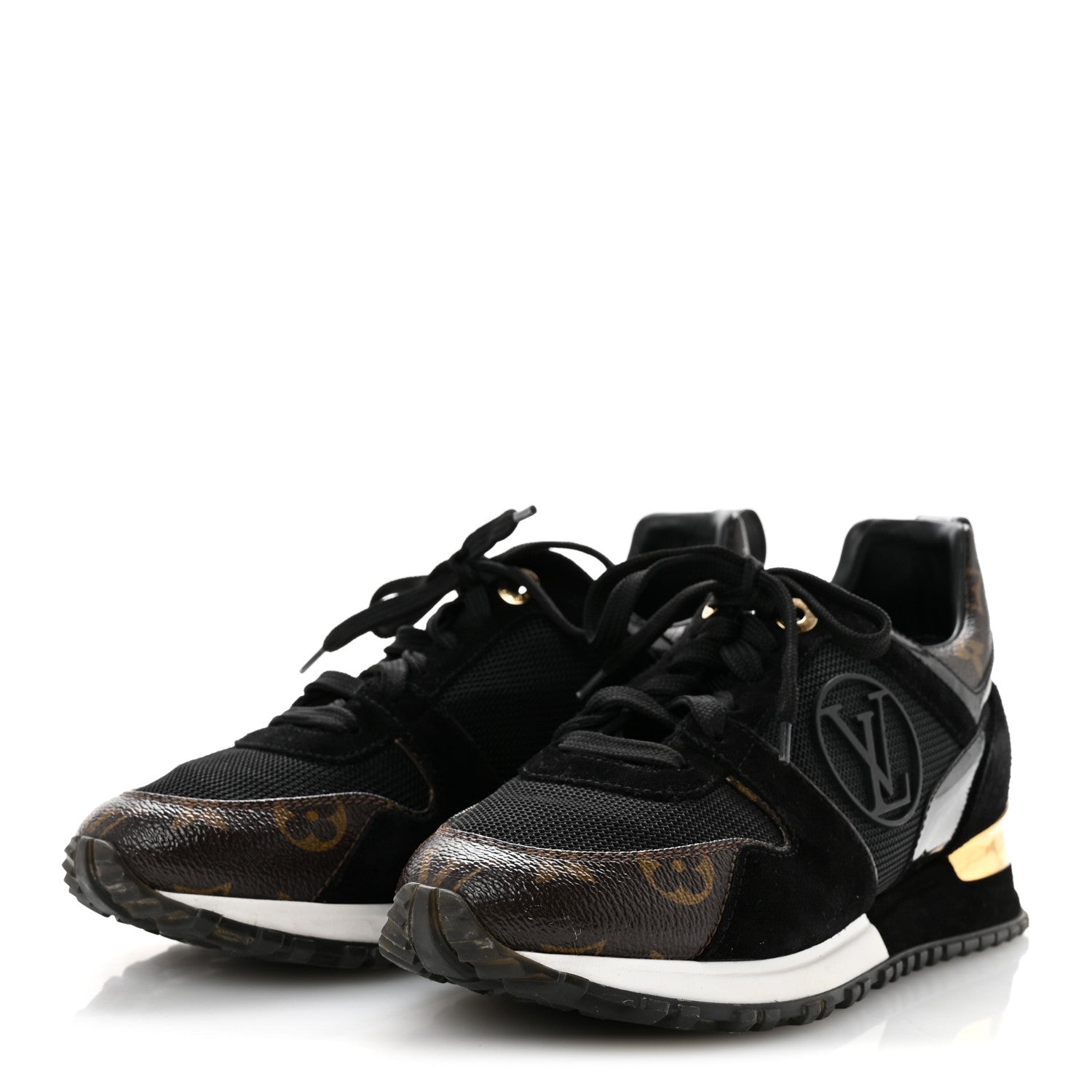 Louis Vuitton Suede Monogram Run Away Sneakers 36.5 Black 4 of 11