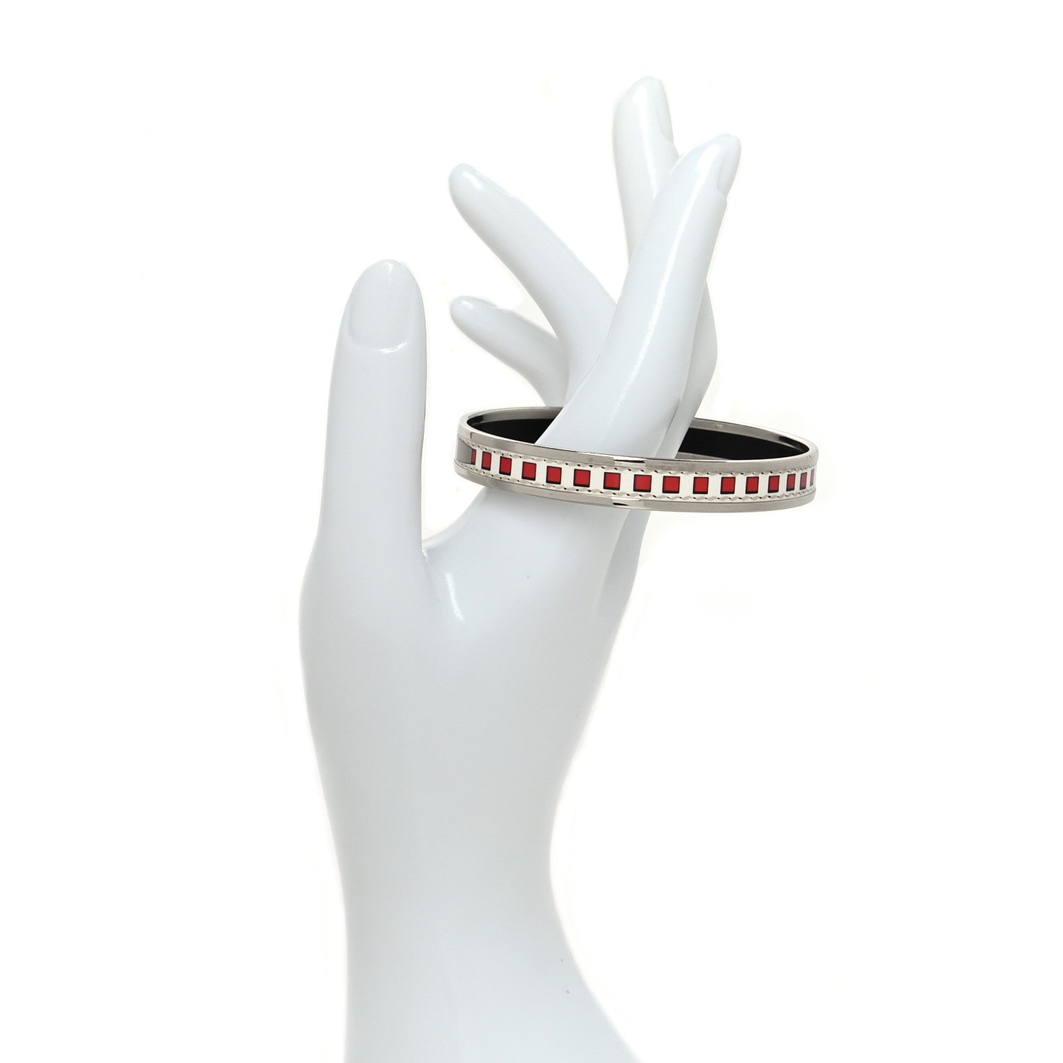 Hermes Enamel Printed Extra Narrow Colliers de Chiens Bracelet 65 2 of 5