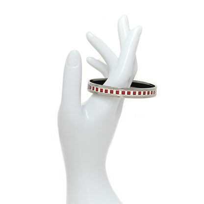 Hermes Enamel Printed Extra Narrow Colliers de Chiens Bracelet 65 2 of 5