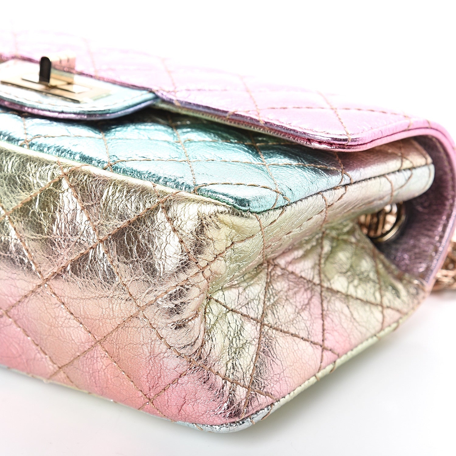 Chanel Metallic Goatskin Quilted Mini 2.55 Reissue Flap Multicolor 9 of 9