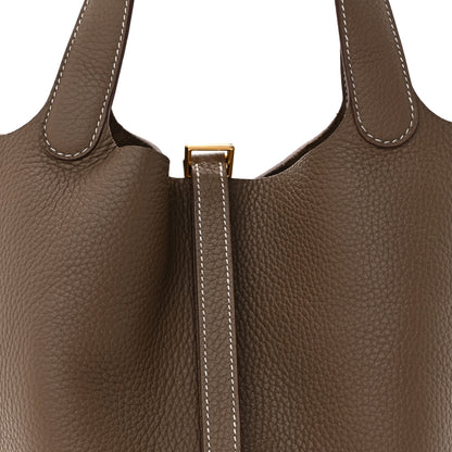 Hermes Taurillon Clemence Picotin Lock 22 MM Etoupe 8 of 12