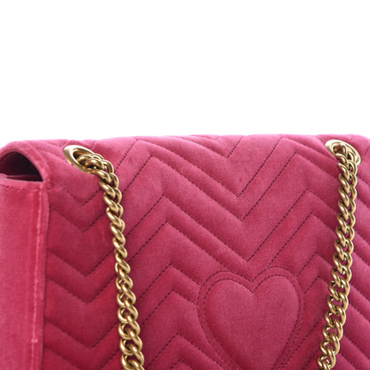 Gucci Velvet Matelasse Blind for Love Embroidered Medium GG Marmont Shoulder Bag Light Raspberry Rose Multicolor 11 of 11
