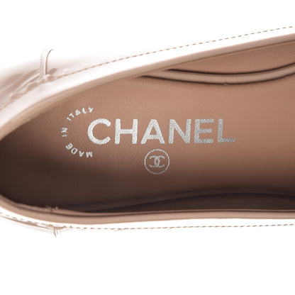 Chanel Patent Calfskin CC Mocassin Loafers 40.5 Beige 7 of 9