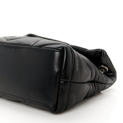 Saint Laurent Lambskin Quilted Small Loulou Puffer Monogram Chain Satchel Black 10 of 11