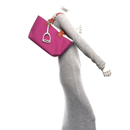 Hermes Military Toile Canvas Swift Steeple 25 Bag Rose Pourpre Cuivre Nata 2 of 10