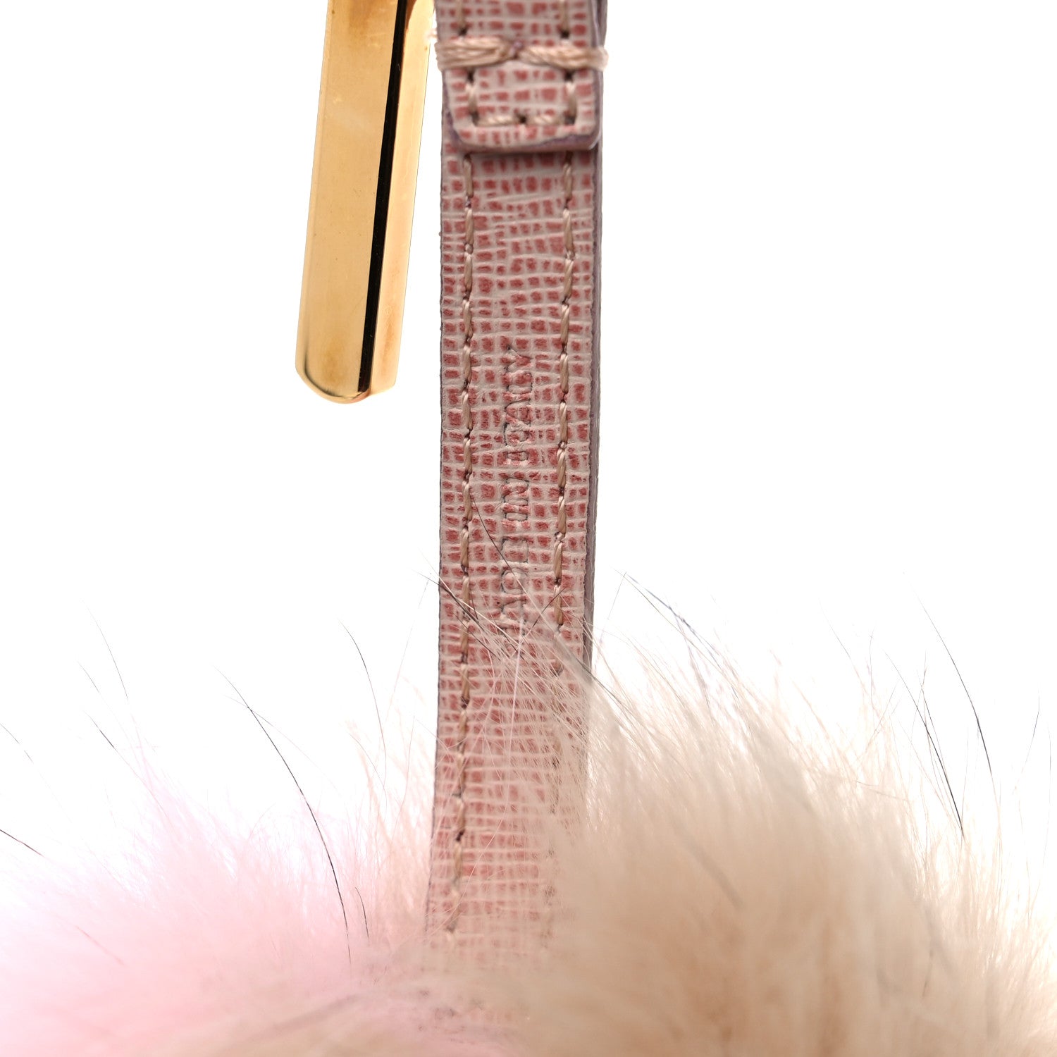 Fendi Fox Fur Vitello Elite Bi-Color Pom Pom Bag Charm Rosa Cammello Cipria 4 of 4