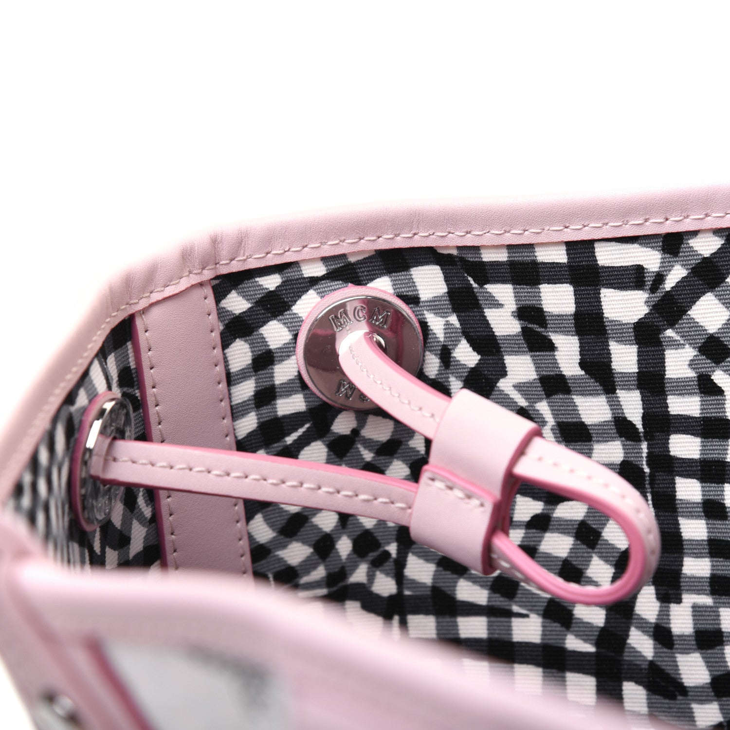 MCM Visetos Medium Liz Reversible Shopper Tote White Powder Pink 15 of 16
