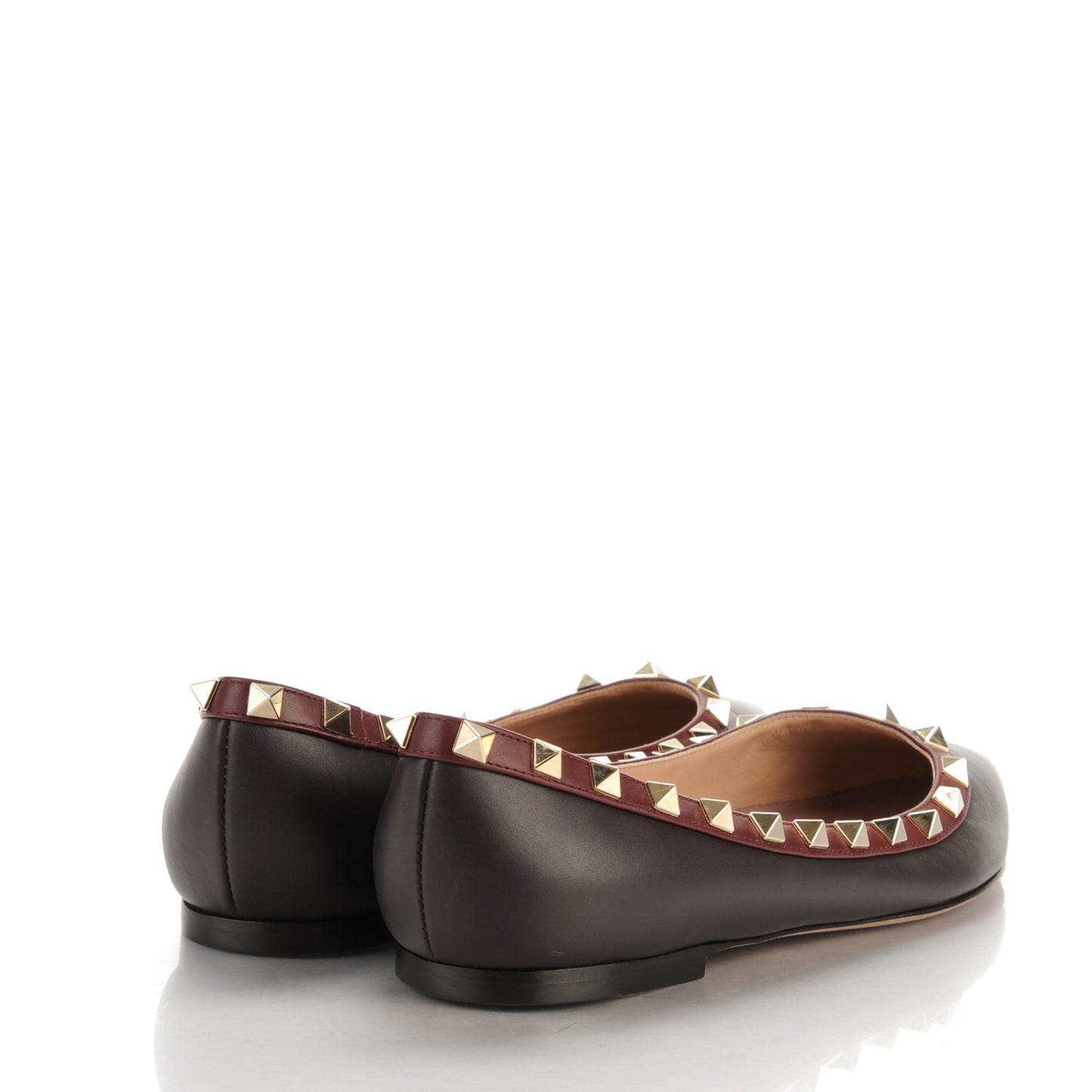 Nappa Rockstud Ballerina Flats 38 Griotte