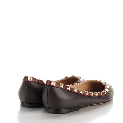 Valentino Garavani Nappa Rockstud Ballerina Flats 38 Griotte 4 of 7