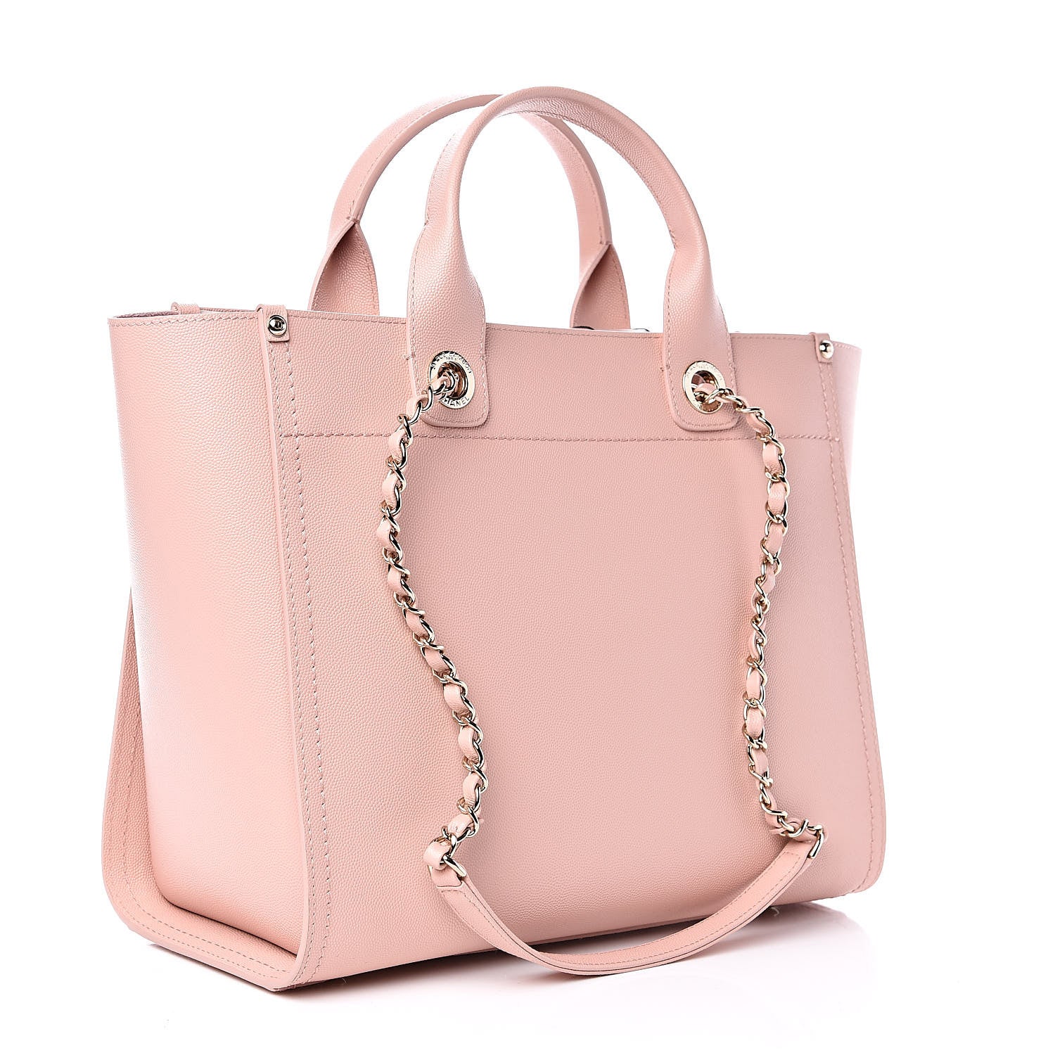 Chanel Caviar Small Studded Deauville Tote Light Pink 3 of 10