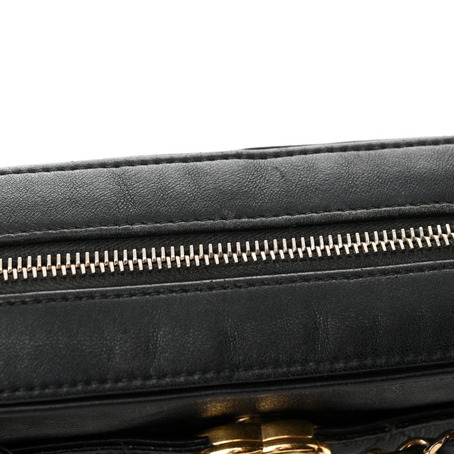 Shiny Caviar Quilted Small In & Out Camera Case Black