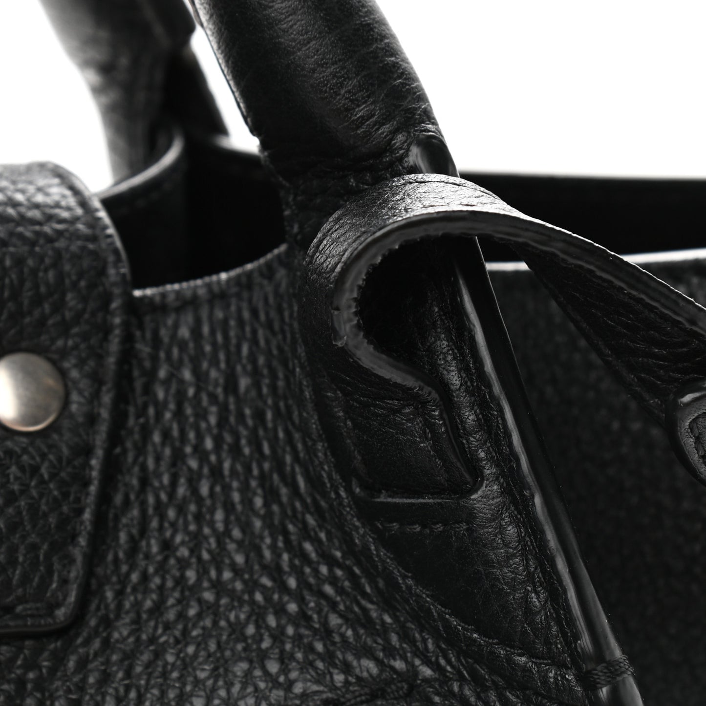 Supple Grained Calfskin Small Big Bag Black