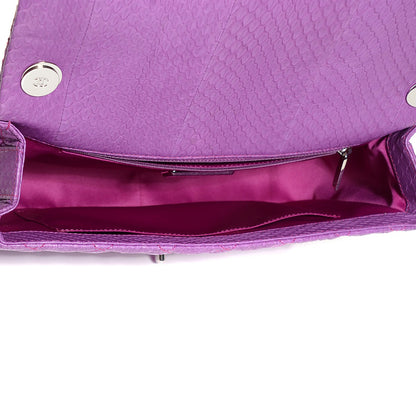 Chanel Elaphe Snakeskin Quilted Jumbo Easy Carry Flap Purple 13 of 16