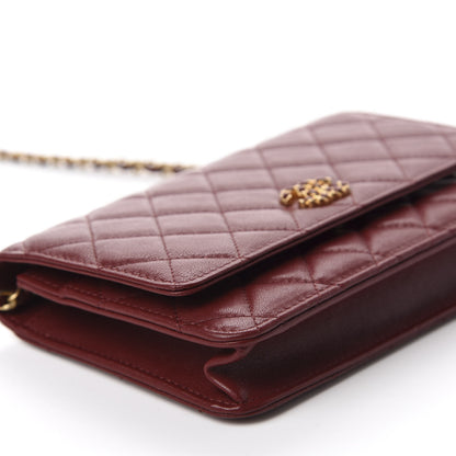 Chanel Lambskin Quilted Infinity Wallet On Chain WOC Burgundy 6 of 12