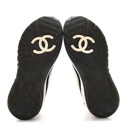 Chanel Mesh Suede Calfskin Quilted Sneakers 38 White Ivory 6 of 8