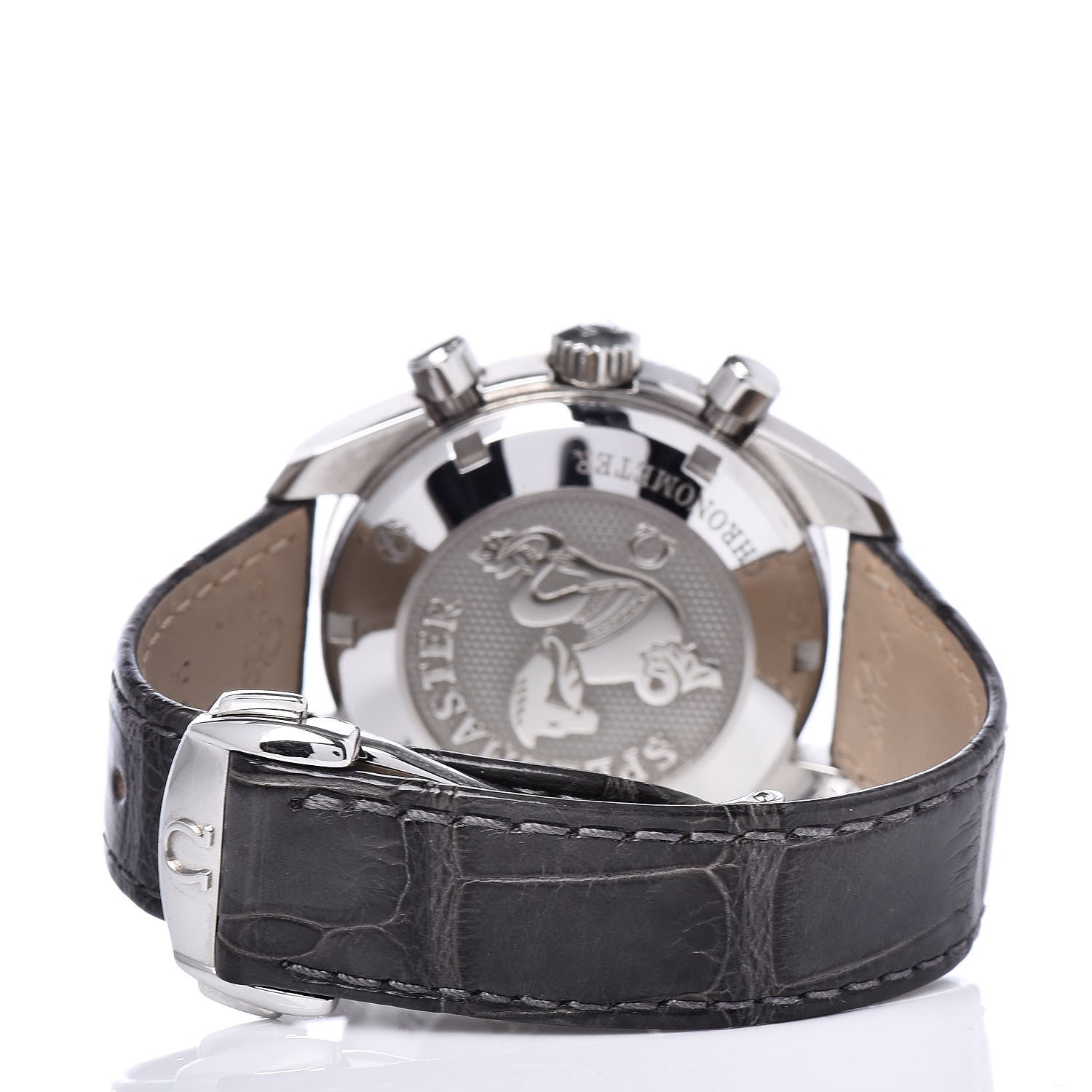 Omega Stainless Steel Alligator 38mm Speedmaster Automatic Chronograph Watch White 324.33.38.40.04.001 4 of 7