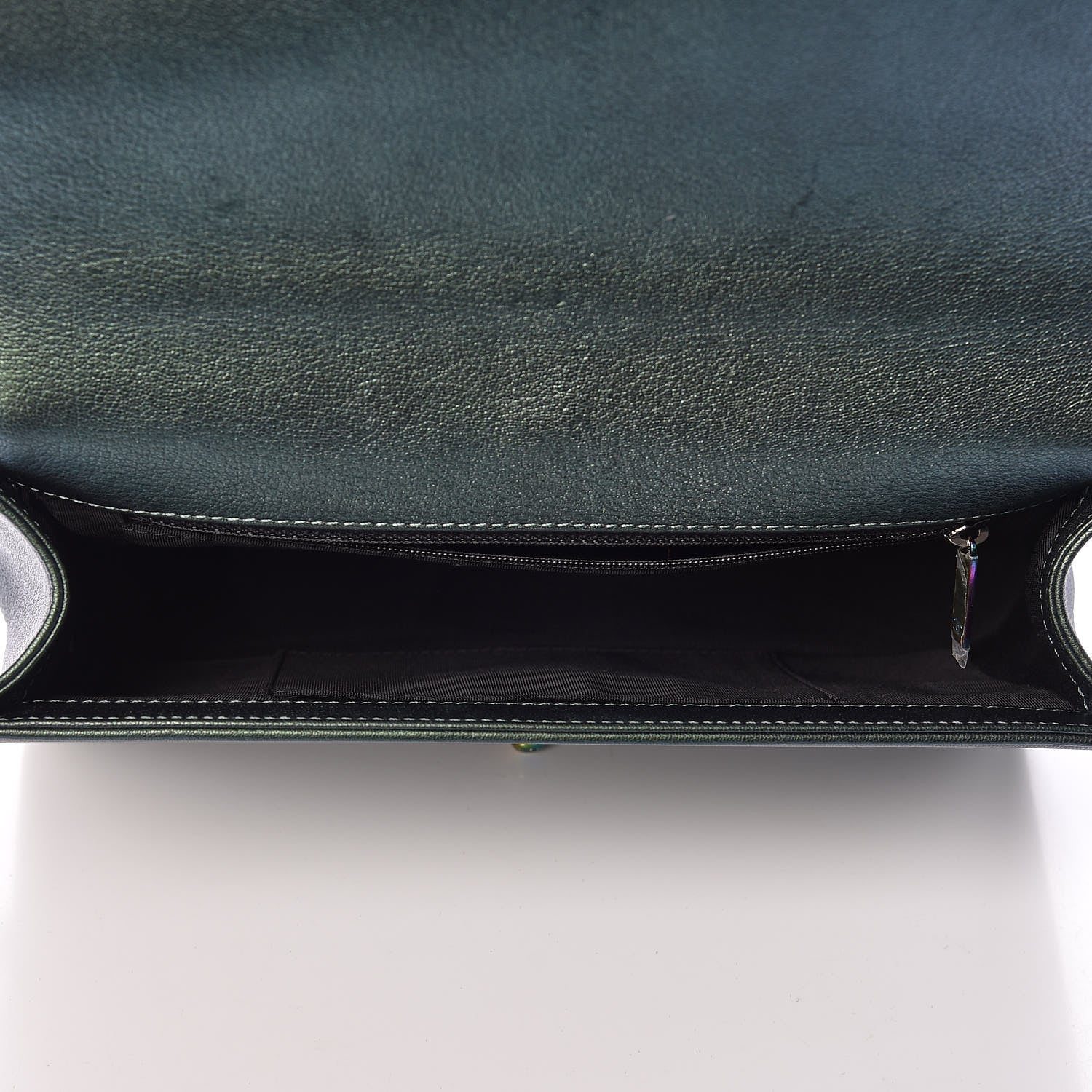 Chanel Iridescent Goatskin Quilted New Medium Boy Flap Green 5 of 10