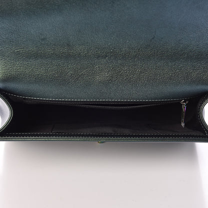 Chanel Iridescent Goatskin Quilted New Medium Boy Flap Green 5 of 10