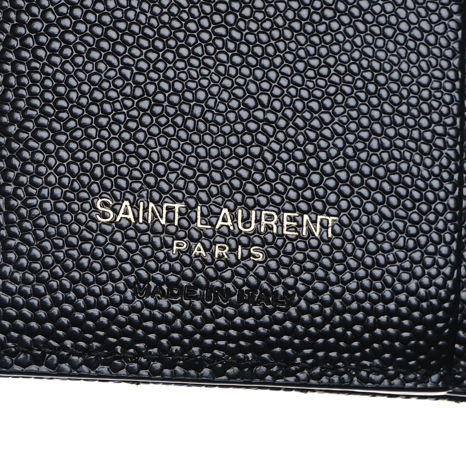 Saint Laurent Grain De Poudre Matelasse Chevron Monogram Zipped Card Case Black 6 of 8