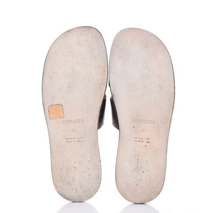 Hermes Calfskin Mens Izmir Sandals 43 Moka 5 of 10