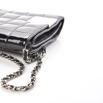 Chanel Patent Chocolate Bar Chain Clutch Black 23 of 23