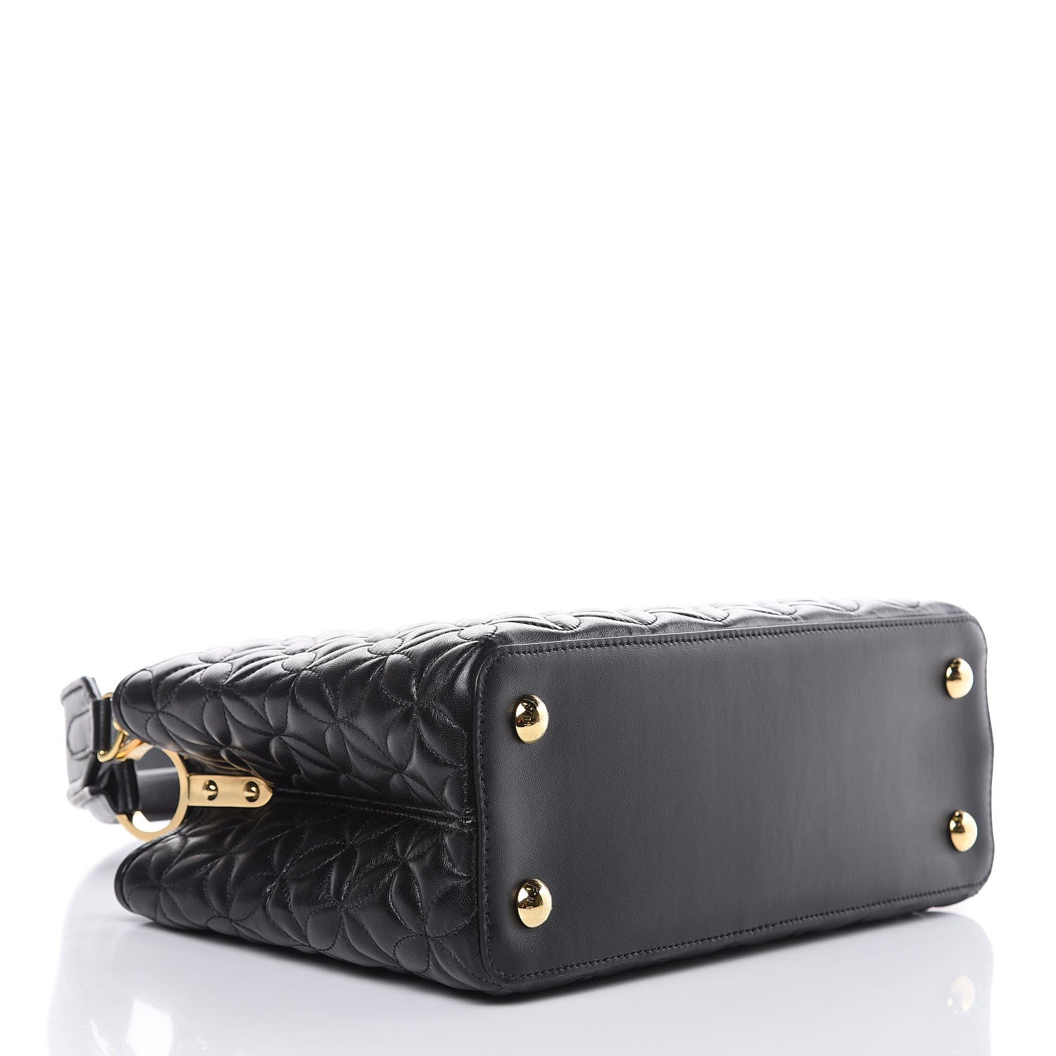 Louis Vuitton Lambskin Quilted Flower Capucines PM Black 4 of 11