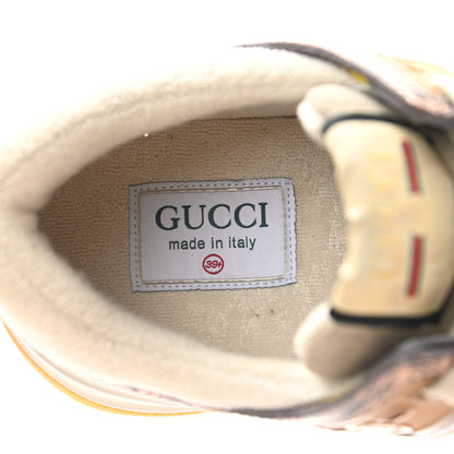 Gucci Suede Calfskin Tejus Printed Womens Ultrapace Sneakers 39.5 Pink Silver Oatmeal Yolk 7 of 8