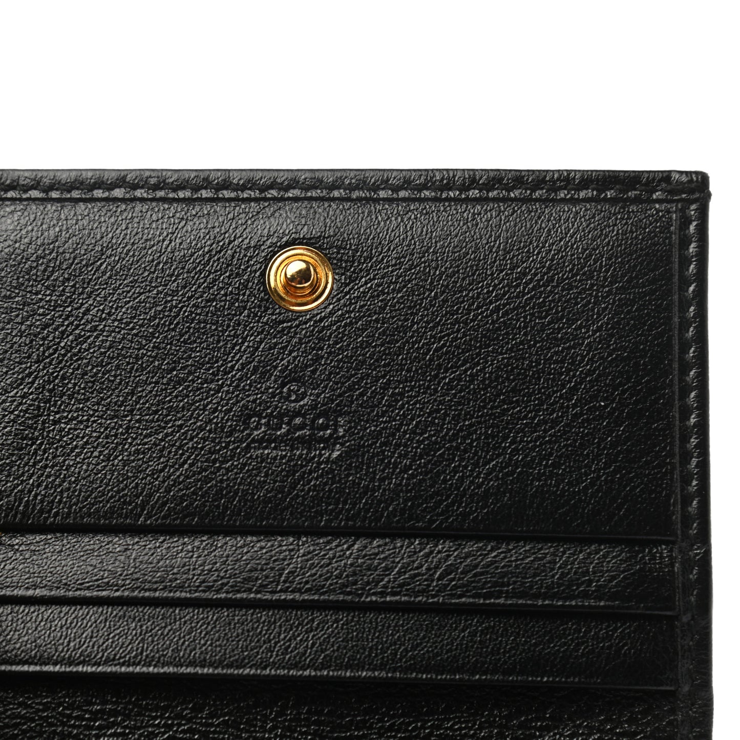 Calfskin Web Rajah Chain Card Case Wallet Black